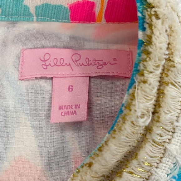 (SOLD) Lilly Pultzer Alexa Goombay Smashed Gold Shift Dress Women's Size 6 EUC - Picture 6 of 6